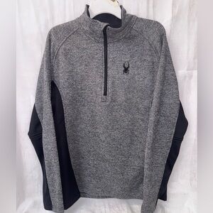 Spyder Gray and Black Zip Up Sweater
